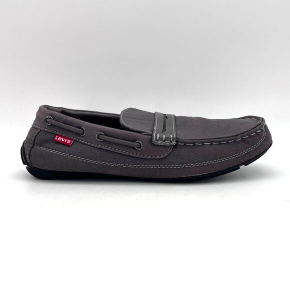 Levis Comfort Canvas Loafers Mens Size 9.5 Gray Textile Upper Casual Style Boat - Picture 6 of 16
